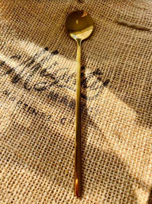 Long Handle Gold Stainless Steel Spoon