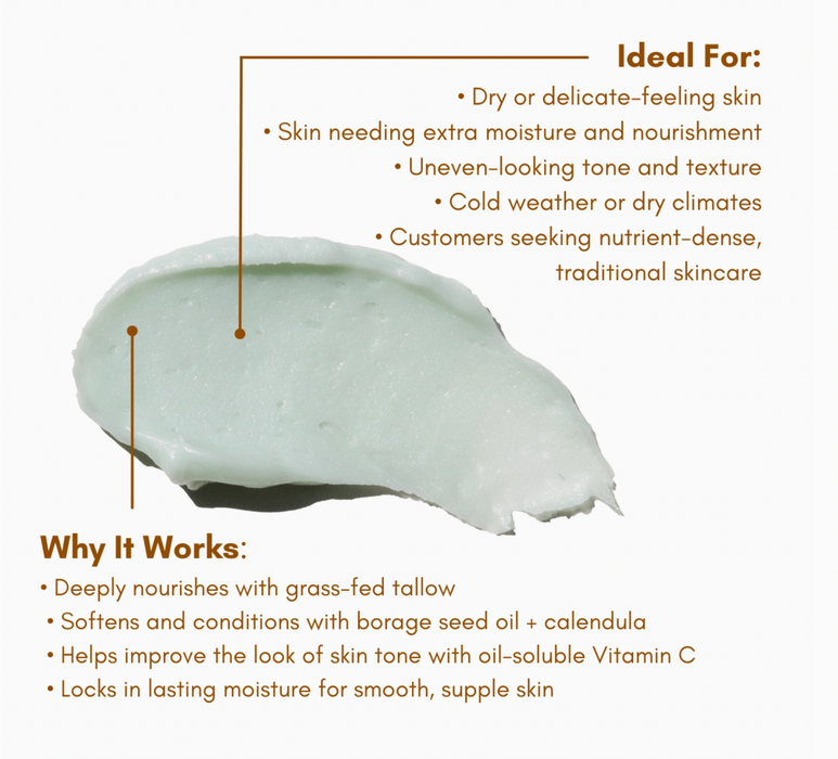 Solterra Tallow Vitamin C Balm - Nourishing Face Balm