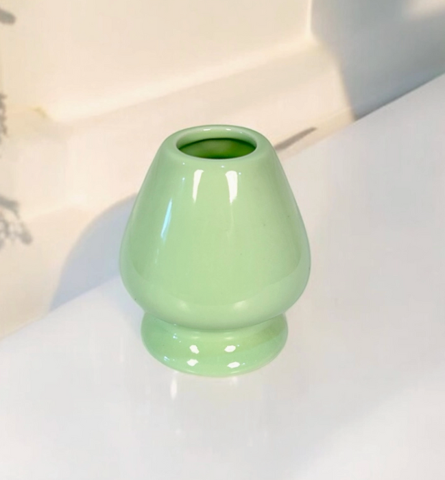 Bamboo Matcha Whisk and Porcelain Holder Set