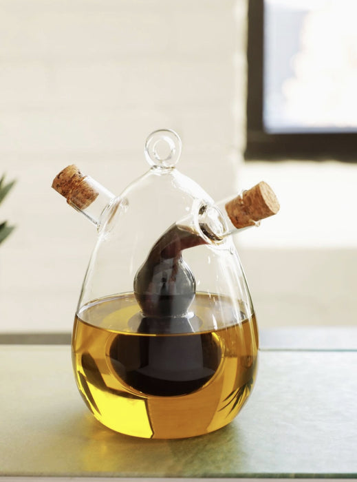 Glass Oil & Vinegar Cruet Dispenser
